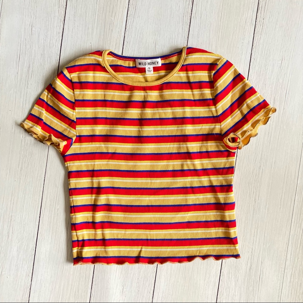 Crop striped tee